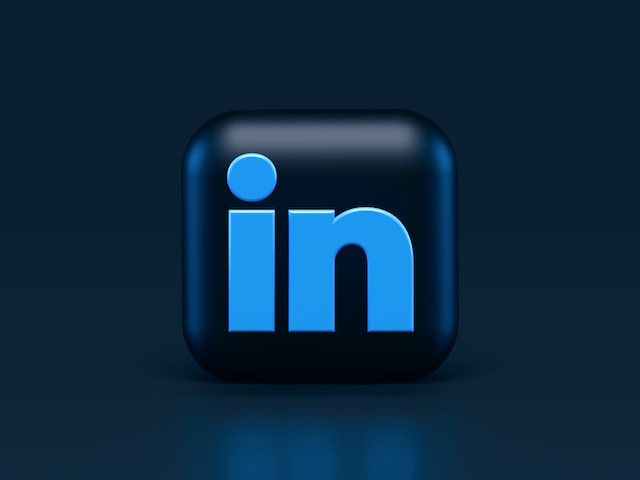 Closeup of LinkedIn logo